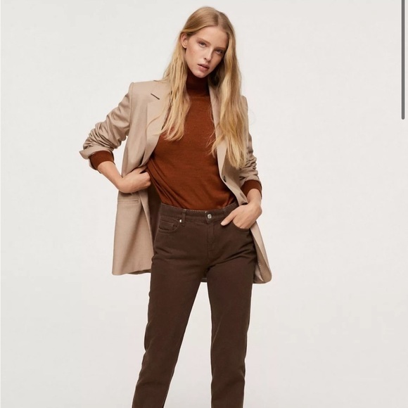 MNG Women's Turtle Neck, polo neck knitted sweater in brown XS - Picture 3 of 9